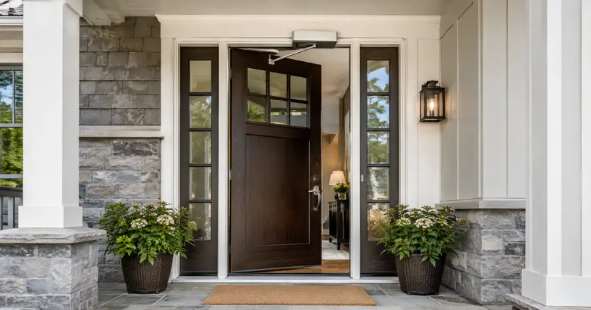 residential automatic door opener installed on exterior entry door in Glenville, King City