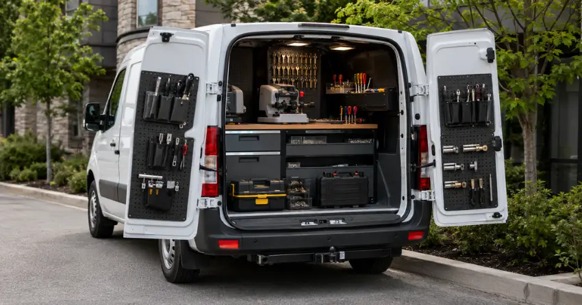 mobile locksmith service vehicle equipped with tools in King City