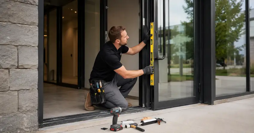 commercial glass door frame installation Lloydtown, King City