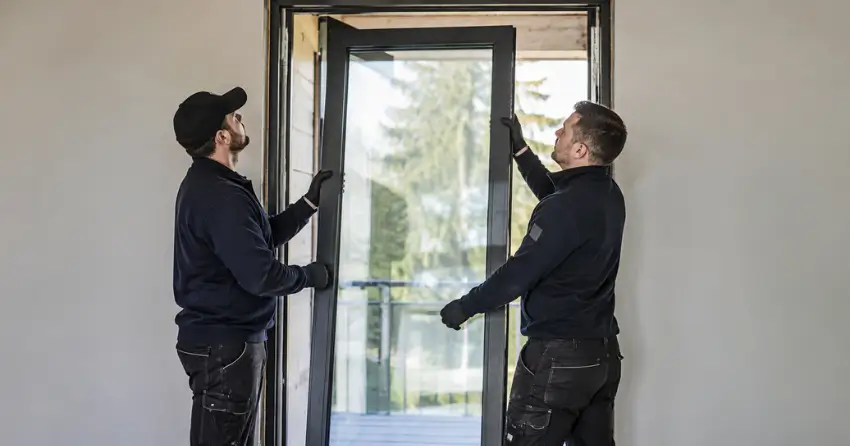 new glass panel being fitted into door frame in Glenville, King City