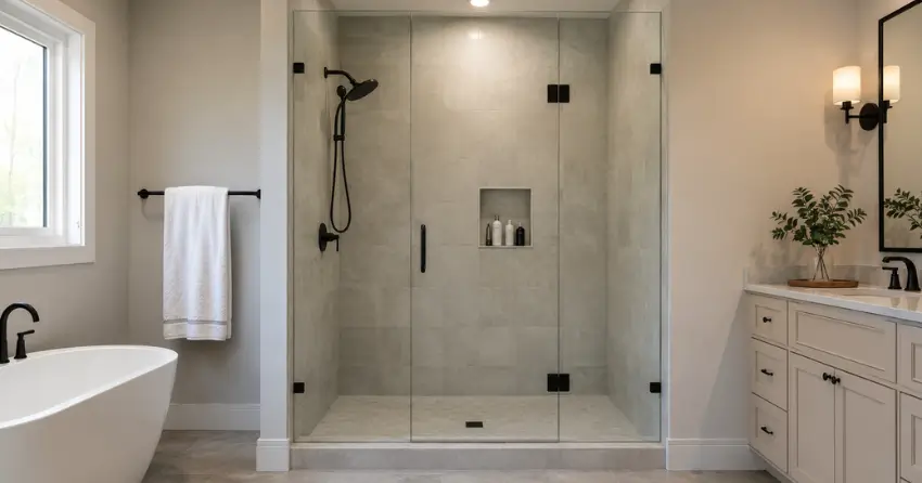 new frameless glass shower door installed in Lloydtown, King City
