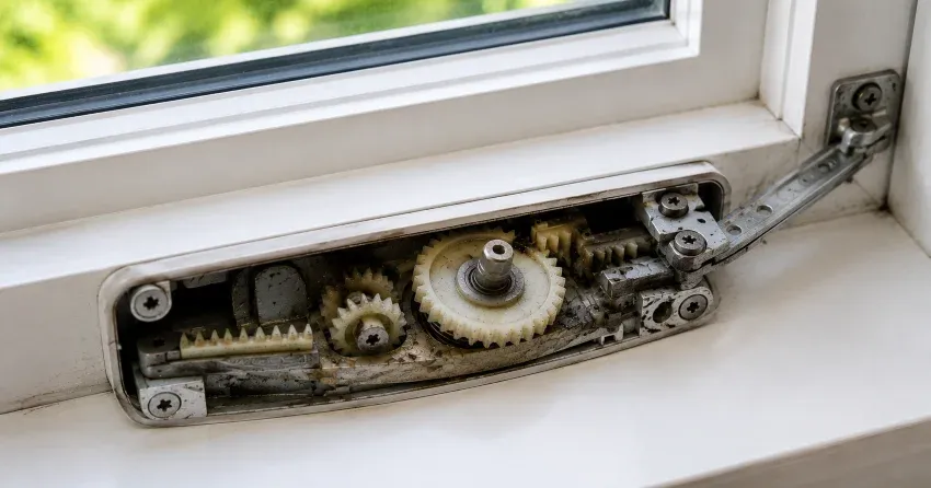 technician replacing casement window crank operator in Laskay, King City home